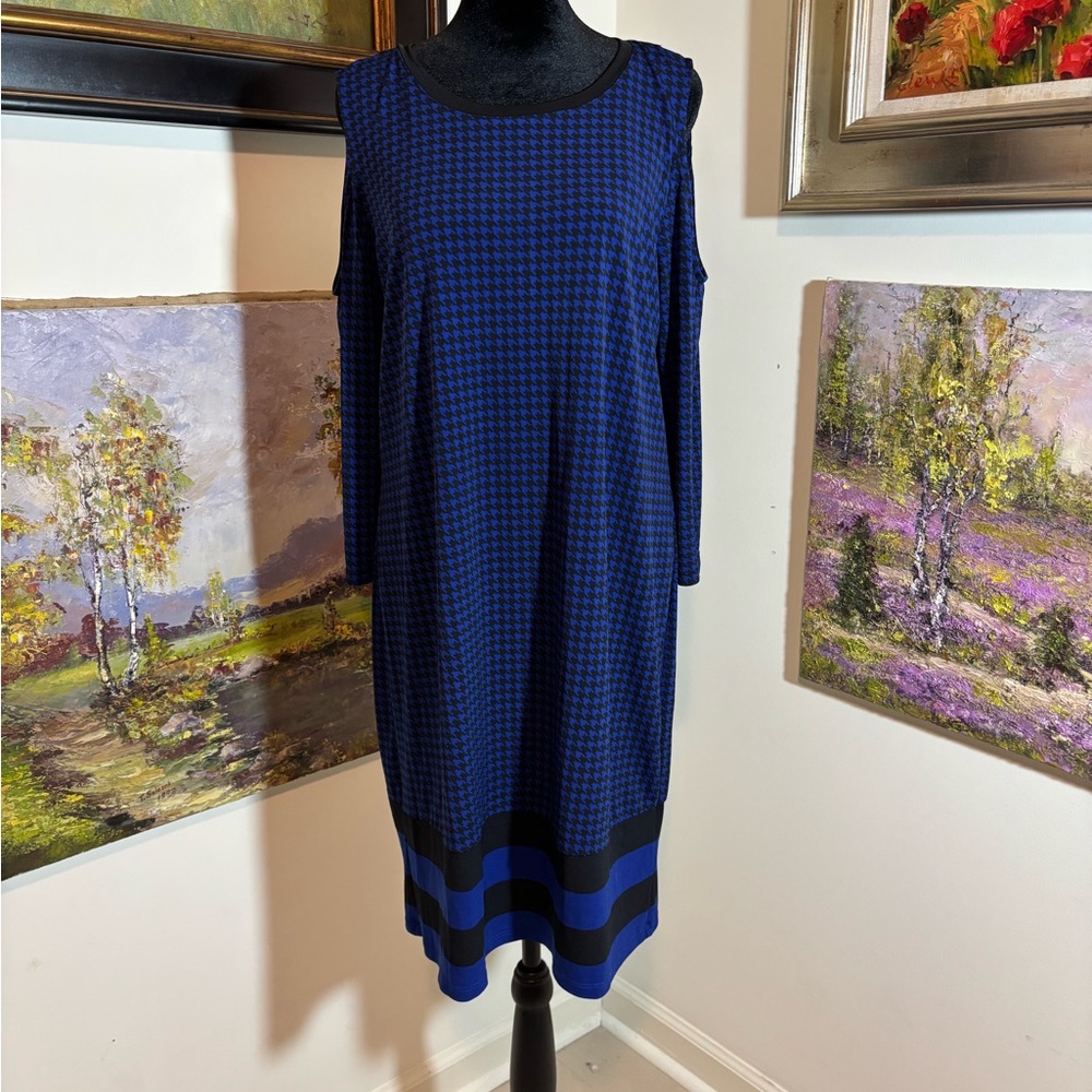 Michael Kors Blue Cold Shoulder Sheath Dress